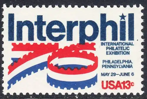 USA Michel 1202 / Scott 1632 postfrisch EINZELMARKE (a2) - Internationale Briefmarkenausstellung „Interphil“, Philadelphia