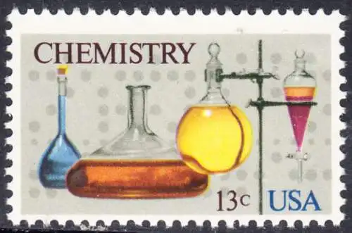 USA Michel 1255 / Scott 1685 postfrisch EINZELMARKE (a3) - 100 Jahre Amerikanische Chemiegesellschaft; Laborgefäße vor Lochstreifen