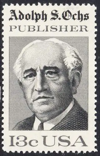 USA Michel 1287 / Scott 1700 postfrisch EINZELMARKE (a3) - 125 Jahre Zeitung „New York Times“; Adolph S. Ochs, Journalist und Verleger
