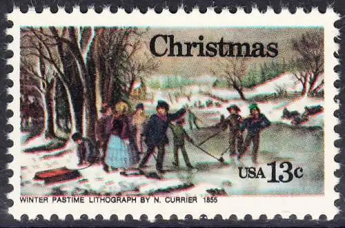 USA Michel 1288 / Scott 1702 postfrisch EINZELMARKE (a2) - Weihnachten; Winterfreuden 