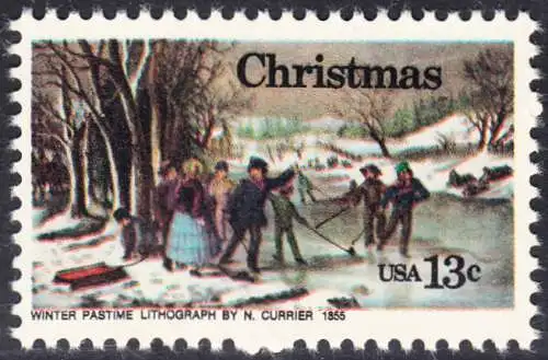 USA Michel 1288 / Scott 1702 postfrisch EINZELMARKE (a3) - Weihnachten; Winterfreuden 