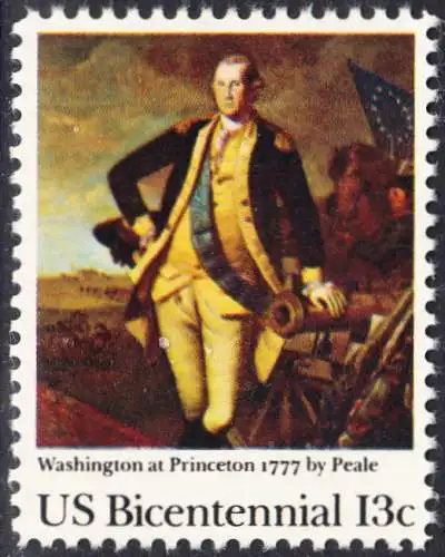 USA Michel 1291 / Scott 1704 postfrisch EINZELMARKE (a2) - Unabhängigkeit der Vereinigten Staaten von Amerika (1976): Schlacht von Princeton, General George Washington