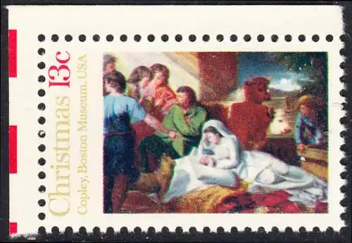 USA Michel 1289 / Scott 1701 postfrisch EINZELMARKE ECKRAND oben links  - Weihnachten; Geburt Christi 