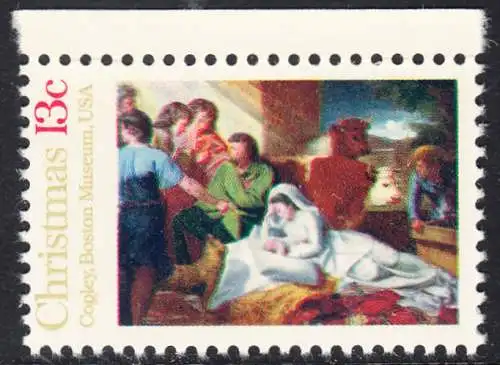 USA Michel 1289 / Scott 1701 postfrisch EINZELMARKE RAND oben - Weihnachten; Geburt Christi 