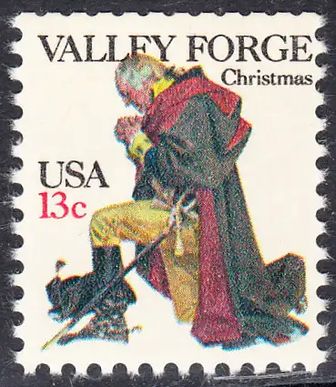 USA Michel 1317 / Scott 1729 postfrisch EINZELMARKE (a2) - Weihnachten: General George Washington beim Gebet in Valley Forge