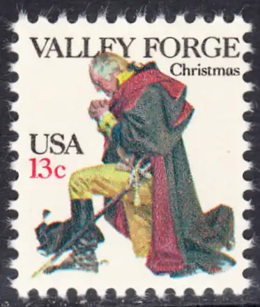 USA Michel 1317 / Scott 1729 postfrisch EINZELMARKE (a4) - Weihnachten: General George Washington beim Gebet in Valley Forge