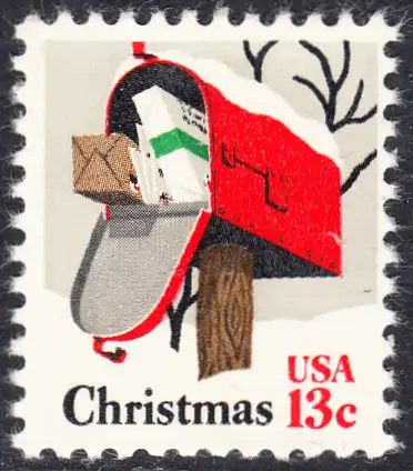 USA Michel 1318 / Scott 1730 postfrisch EINZELMARKE (a3) - Weihnachten: Briefkasten