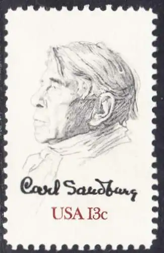 USA Michel 1324 / Scott 1731 postfrisch EINZELMARKE (a2) - Carl Sandburg, Dichter