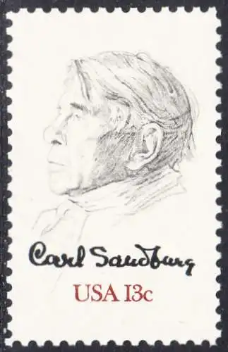 USA Michel 1324 / Scott 1731 postfrisch EINZELMARKE (a3) - Carl Sandburg, Dichter