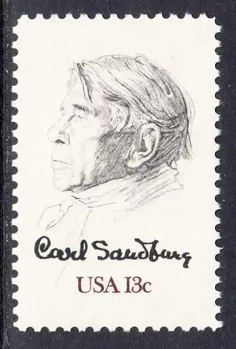 USA Michel 1324 / Scott 1731 postfrisch EINZELMARKE (a4) - Carl Sandburg, Dichter