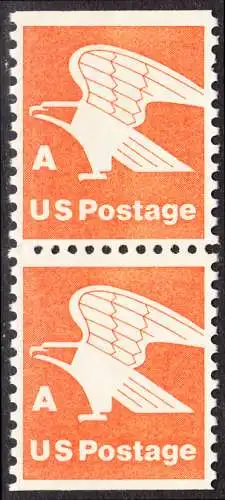 USA Michel 1341D / Scott 1736 postfrisch vert.PAAR (oben/unten ungezähnt) - Adler; Emblem der US-Post