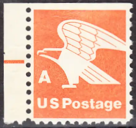 USA Michel 1341D / Scott 1736 postfrisch Einzelmarke RAND links (oben ungezähnt) - Adler; Emblem der US-Post