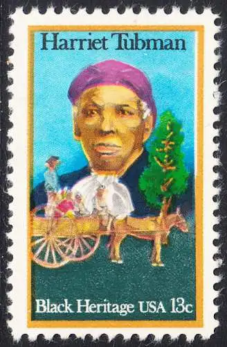 USA Michel 1328 / Scott 1744 postfrisch EINZELMARKE (a3) - Schwarzamerikanisches Erbe: Harriet R. Tubman, Vorkämpferin für die Sklavenbefreiung