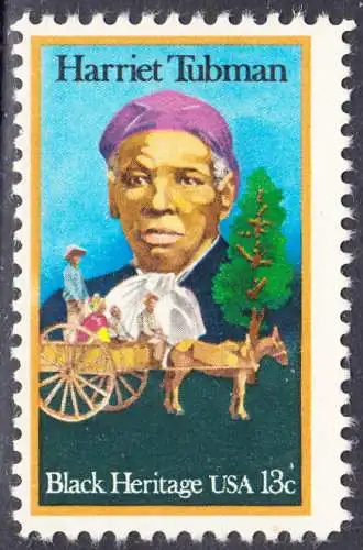 USA Michel 1328 / Scott 1744 postfrisch EINZELMARKE (a4) - Schwarzamerikanisches Erbe: Harriet R. Tubman, Vorkämpferin für die Sklavenbefreiung