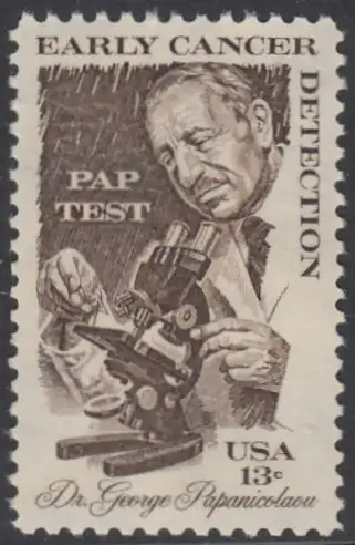 USA Michel 1340 / Scott 1754 postfrisch EINZELMARKE (a1) - George Papanicolaou; Pathologe - Erfinder des „PAP“-Tests 