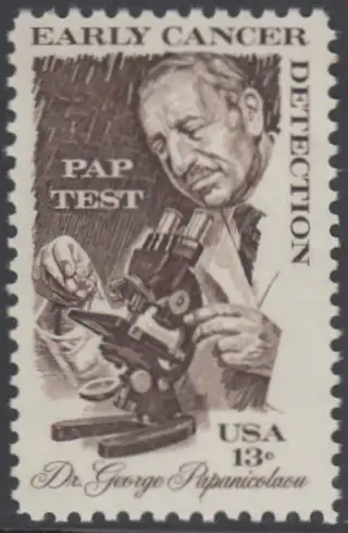 USA Michel 1340 / Scott 1754 postfrisch EINZELMARKE (a2) - George Papanicolaou; Pathologe - Erfinder des „PAP“-Tests 