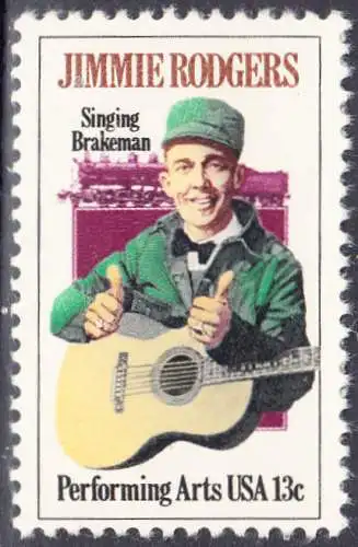 USA Michel 1342 / Scott 1755 postfrisch EINZELMARKE (a2) - Jimmie Rodgers, der „Singende Bremser“, Vater der Country-Musik