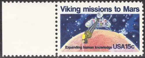 USA Michel 1356 / Scott 1759 postfrisch EINZELMARKE RAND links (a2) - 2. Jahrestag der Landung von Viking I auf dem Planeten Mars