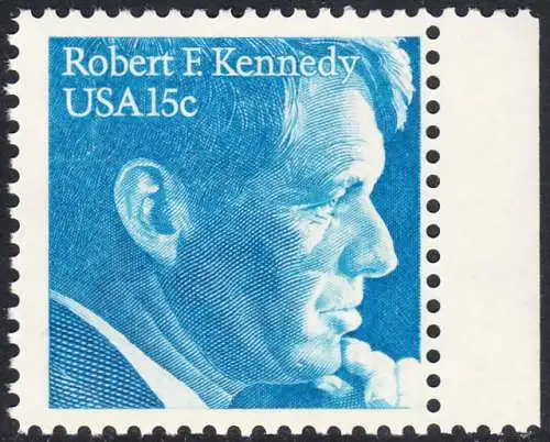 USA Michel 1371 / Scott 1770 EINZELMARKE RAND rechts (a2) - Robert Francis Kennedy, Politiker