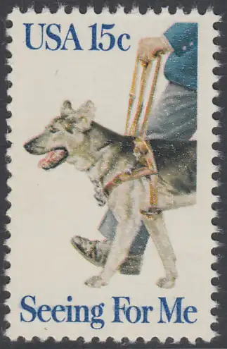 USA Michel 1390 / Scott 1787 postfrisch EINZELMARKE (a2) - Blindenhunde in Amerika