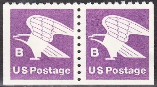 USA Michel 1457D / Scott 1819 postfrisch horiz.PAAR (rechts/unten/links ungezähnt) - Adler, Emblem der US-Post