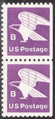 USA Michel 1457D / Scott 1819 postfrisch vert.PAAR (rechts ungezähnt / a2) - Adler, Emblem der US-Post
