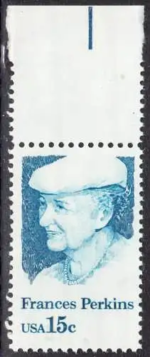 USA Michel 1427 / Scott 1821 postfrisch EINZELMARKE RAND oben (a2) - Frances Perkins, erstes weibliches Regierungsmitglied