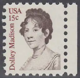 USA Michel 1428 / Scott 1822 postfrisch EINZELMARKE RAND rechts (a2) - Amerikanische Persönlichkeiten: Dolly Madison, Präsidentengattin