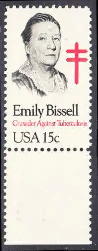 USA Michel 1429 / Scott 1823 postfrisch EINZELMARKE RAND unten - Emily Bissell (1861-1948), Kämpferin gegen die Tuberkulose