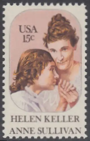USA Michel 1431 / Scott 1824 postfrisch EINZELMARKE  (a2) - Anne Sullivan, Blindenlehrerin und ihre Schülerin Helen Keller