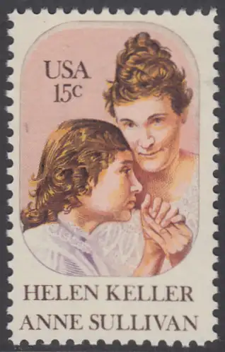 USA Michel 1431 / Scott 1824 postfrisch EINZELMARKE  (a3) - Anne Sullivan, Blindenlehrerin und ihre Schülerin Helen Keller