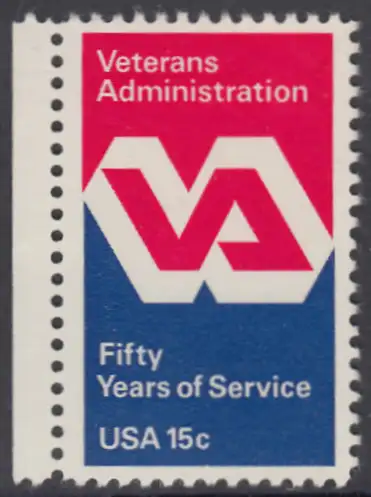USA Michel 1432 / Scott 1825 postfrisch EINZELMARKE RAND links (a2) - 50 Jahre Veteranenverwaltung