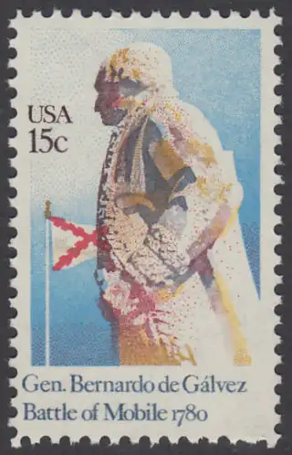 USA Michel 1433 / Scott 1826 postfrisch EINZELMARKE (a2) - Schlacht von Mobile, Alabama: General Bernardo de Gálvez