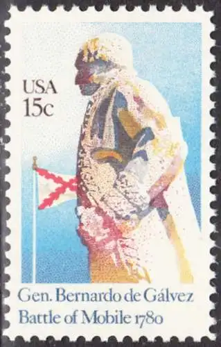USA Michel 1433 / Scott 1826 postfrisch EINZELMARKE (a3) - Schlacht von Mobile, Alabama: General Bernardo de Gálvez