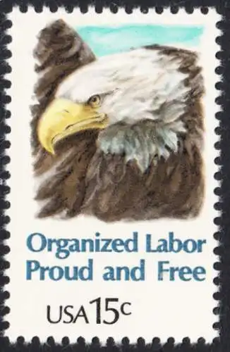 USA Michel 1438 / Scott 1831 postfrisch EINZELMARKE (a1) - Tag der Arbeit: Kopf des amerikanischen Wappenadlers (Weißkopf-Seeadler)