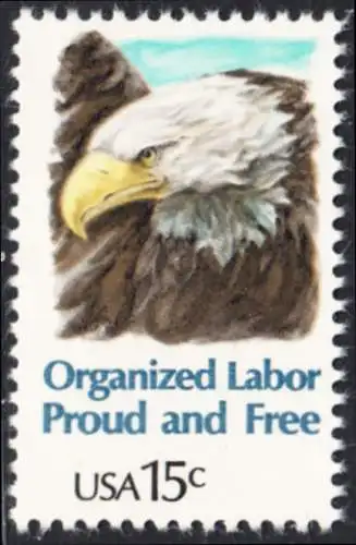 USA Michel 1438 / Scott 1831 postfrisch EINZELMARKE (a2) - Tag der Arbeit: Kopf des amerikanischen Wappenadlers (Weißkopf-Seeadler)