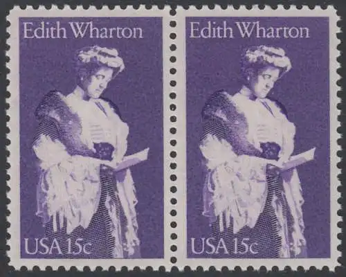 USA Michel 1439 / Scott 1832 postfrisch horiz.PAAR - Edith Wharton, Schriftstellerin