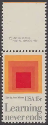 USA Michel 1440 / Scott 1833 postfrisch EINZELMARKE RAND oben m/ Copyright Symbol - Erziehung