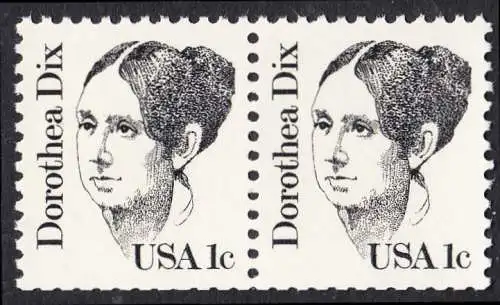 USA Michel 1657 / Scott 1844 postfrisch horiz.PAAR (a2) - Amerikanische Persönlichkeiten: Dorothea Dix (1802-1887), Sozialreformerin