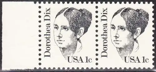 USA Michel 1657 / Scott 1844 postfrisch horiz.PAAR RAND links (a1) - Amerikanische Persönlichkeiten: Dorothea Dix (1802-1887), Sozialreformerin