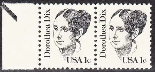 USA Michel 1657 / Scott 1844 postfrisch horiz.PAAR RAND links (a2) - Amerikanische Persönlichkeiten: Dorothea Dix (1802-1887), Sozialreformerin