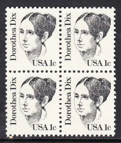 USA Michel 1657 / Scott 1844 postfrisch BLOCK (a1) - Amerikanische Persönlichkeiten: Dorothea Dix (1802-1887), Sozialreformerin