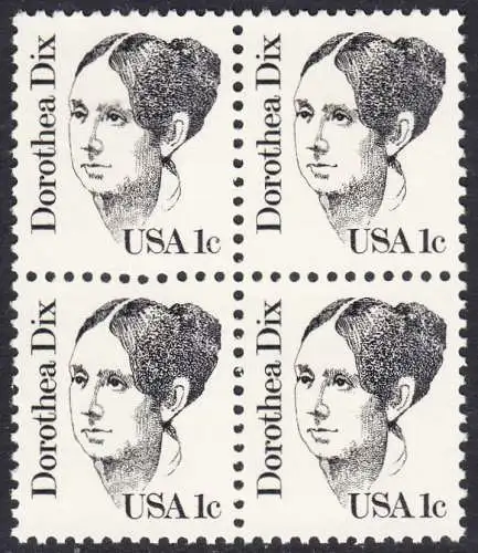 USA Michel 1657 / Scott 1844 postfrisch BLOCK (a2) - Amerikanische Persönlichkeiten: Dorothea Dix (1802-1887), Sozialreformerin