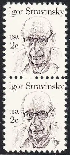 USA Michel 1612 / Scott 1845 postfrisch vert.PAAR - Amerikanische Persönlichkeiten: Igor Strawinsky (1882-1971), Komponist