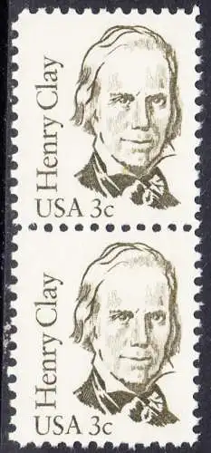 USA Michel 1643 / Scott 1846 postfrisch vert.PAAR (a2) - Amerikanische Persönlichkeiten: Henry Clay (1777-1852), Politiker