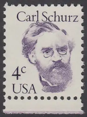 USA Michel 1632 / Scott 1847 postfrisch EINZELMARKE RAND unten (a2) - Amerikanische Persönlichkeiten: Carl Schurz (1829-1906), Politiker