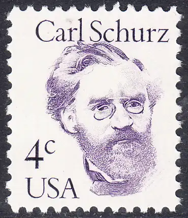 USA Michel 1632 / Scott 1847 postfrisch EINZELMARKE (a4) - Amerikanische Persönlichkeiten: Carl Schurz (1829-1906), Politiker