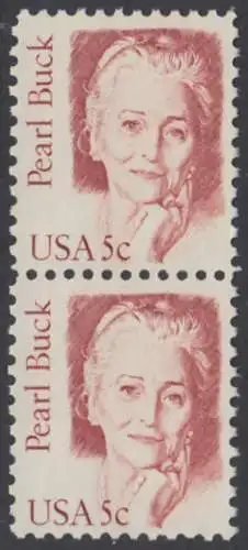 USA Michel 1640 / Scott 1848 postfrisch vert.PAAR (a2) - Amerikanische Persönlichkeiten: Pearl Buck, eigentl. Pearl Walsh (1892-1973), Schriftstellerin, Nobelpreis 1938