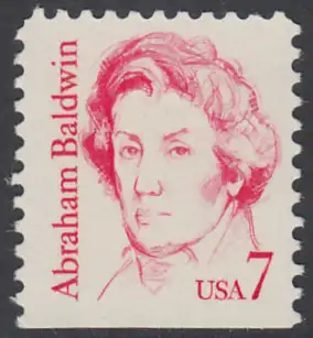 USA Michel 1721 / Scott 1850 postfrisch EINZELMARKE (unten ungezähnt / a2) - Amerikanische Persönlichkeiten: Abraham Baldwin, Politiker