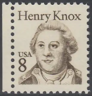 USA Michel 1760 / Scott 1851 postfrisch EINZELMARKE RAND links (a2) - Amerikanische Persönlichkeiten: General Henry Knox (1750-1806), Kriegsminister